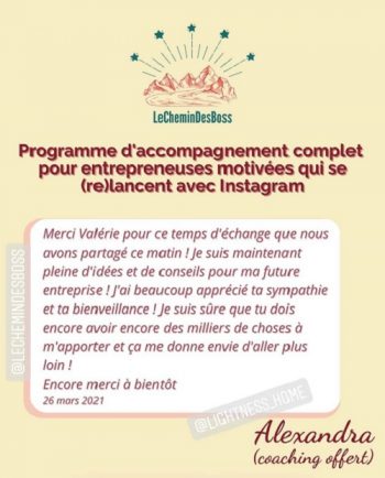 Témoignagne coaching Alexandra